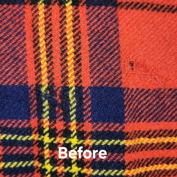 Vintage plaid tartan wool scarf - Picture 5 of 7